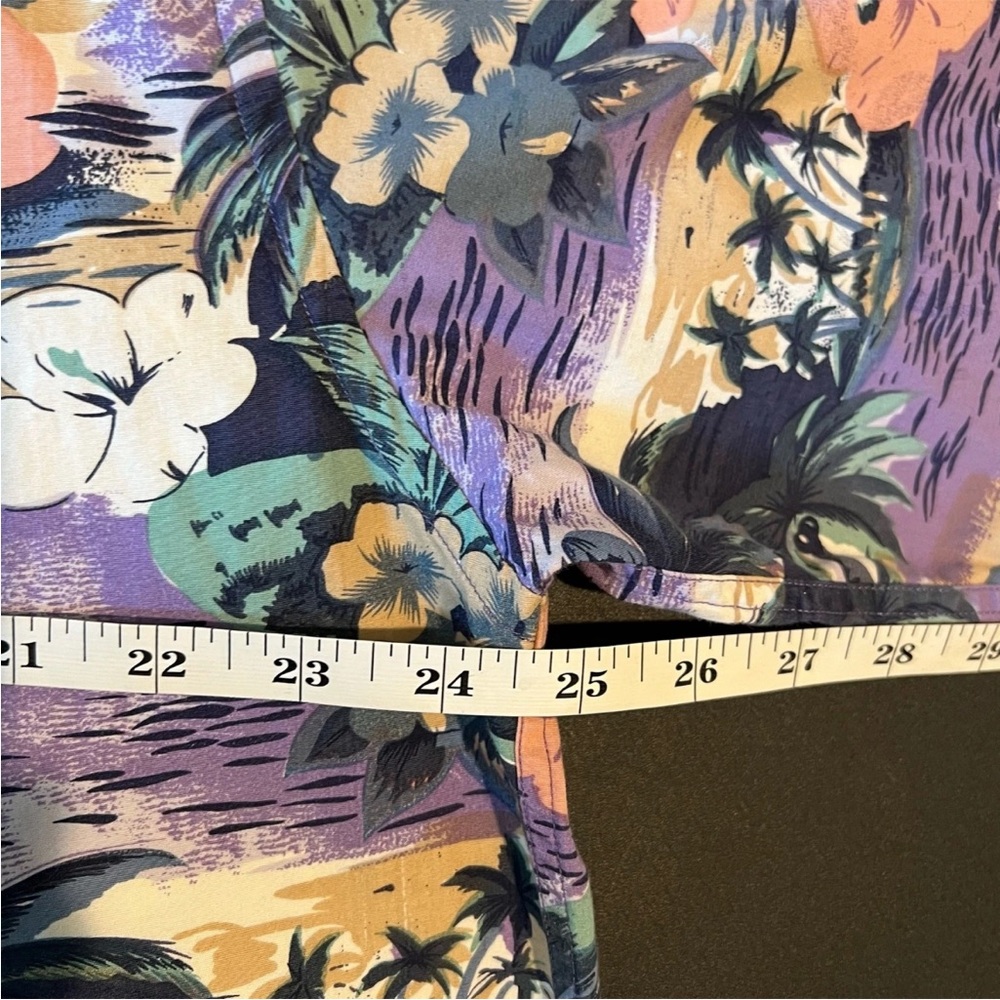 Bimini Bay Hawaiian Button Up Shirt Men’s Size L Floral Pink/Purple Palm Cotton - Picture 6 of 9